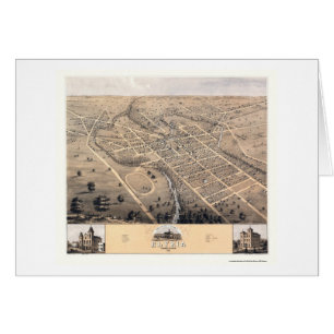 Cartão Elyria, mapa panorâmico do OH - 1868