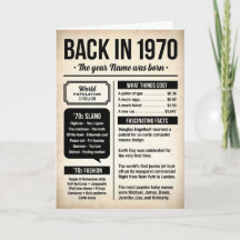 Em 1970, O Ano Em Que Você Nasceu Aniversário