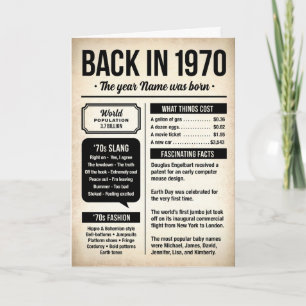 Cartão Em 1970, O Ano Em Que Você Nasceu Aniversário