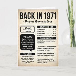 Cartão Em 1971, O Ano Em Que Você Nasceu Aniversário