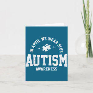Cartão Em abril use azul consciência do autismo quebra-ca