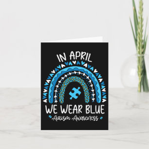 Cartão Em abril Vestimos Blue Rainbow Autism Awarness Mon