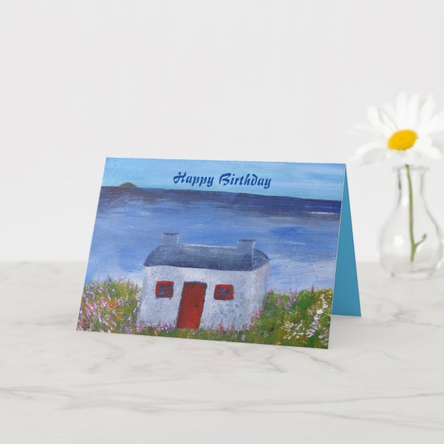 Cartão Em algum lugar no aniversário da Escócia (Planta pequena)