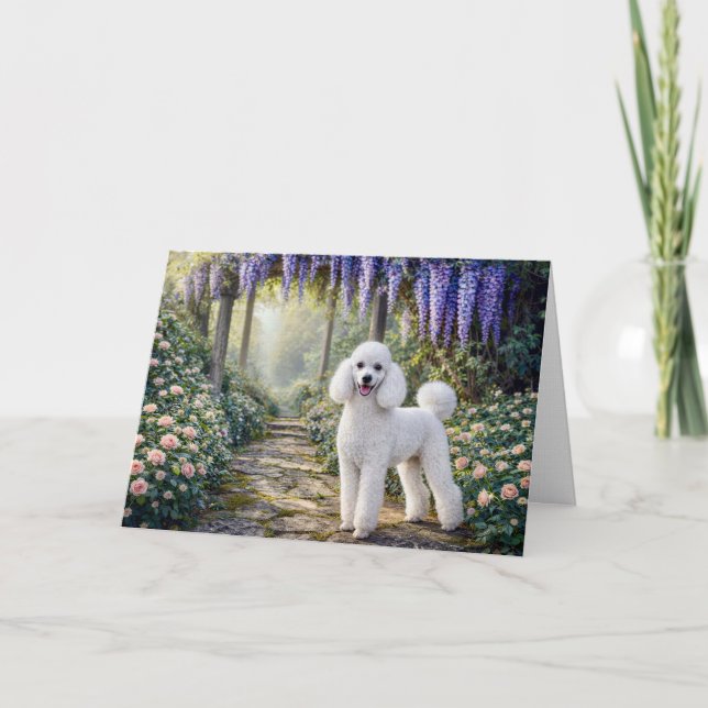 Cartão em Branco de Jardim de Poodle Padrão (Frente)