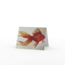 Cartão em branco de Peixe em Aquarela