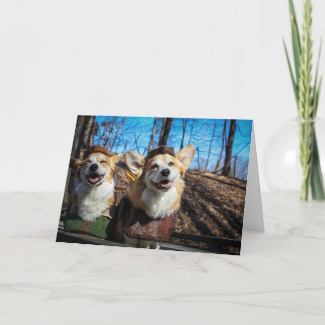 Cartão em branco do Corgi Robin Hood (Frente)