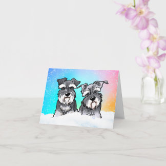 Cartão em Branco do Schnauzer de Inverno