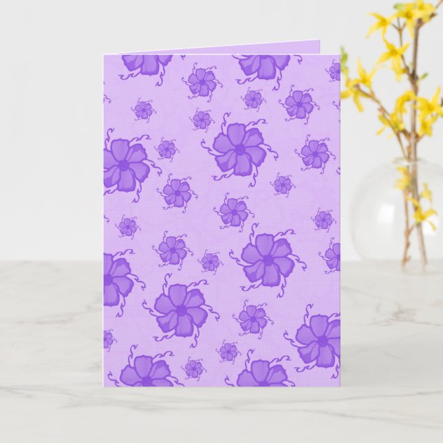 Cartão em Branco Monocromático FTF 5x7 em Roxo (Flor Amarela)