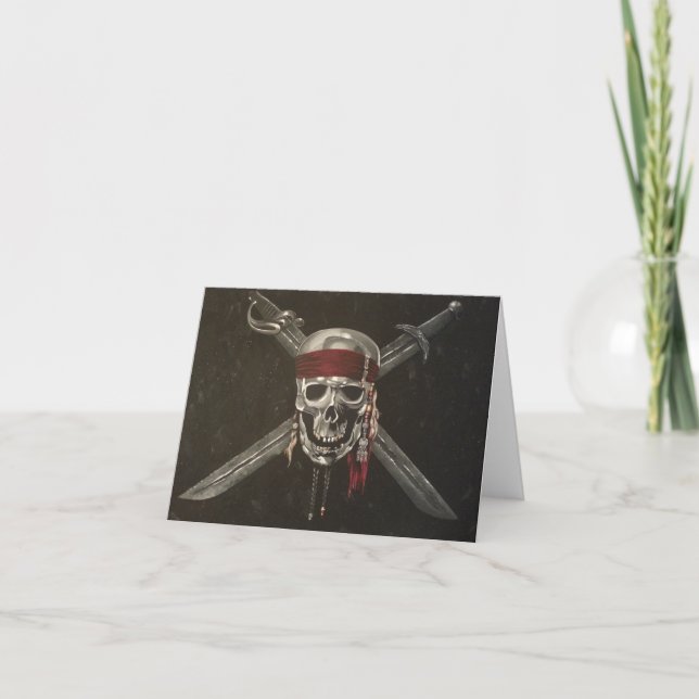Cartão em Branco Original Pintado à Mão de Pirata (Frente)