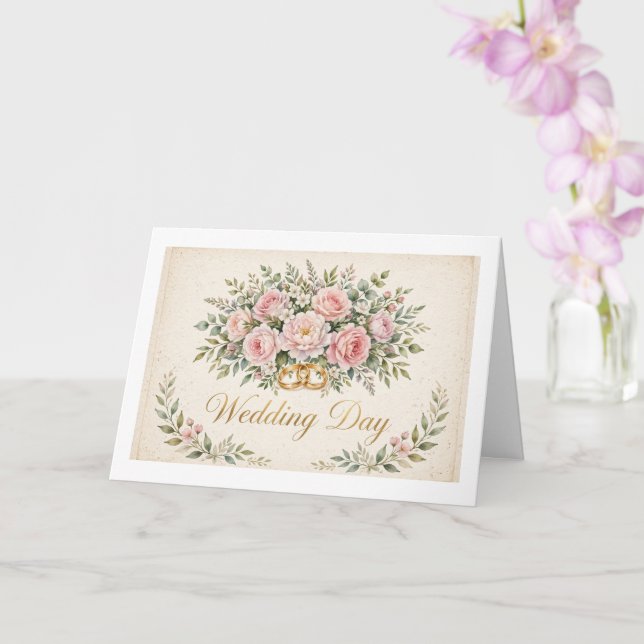 Cartão em branco para o dia do casamento  (Orquídea)