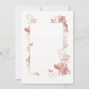 Cartão em Branco - tons de rosa com motivos florai