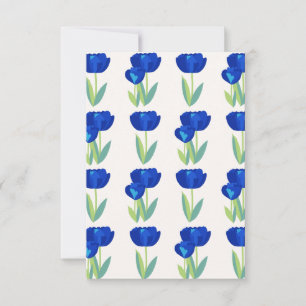 Cartão em Branco Tulipas Azuis