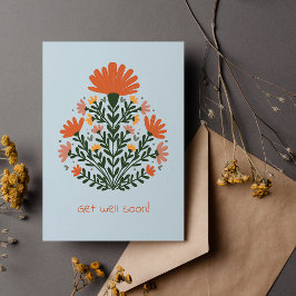Cartão Em breve, buquê floral simétrico