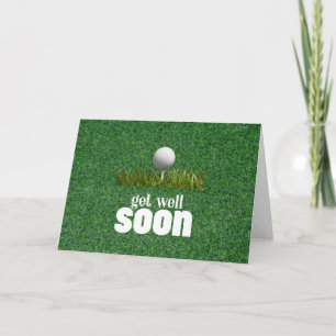 Cartão Em breve, com duas bolas de golfe em verde