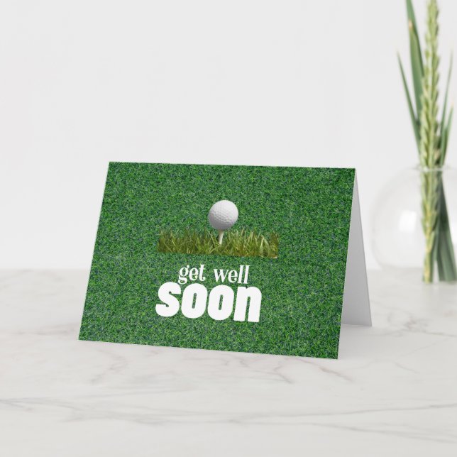 Cartão Em breve, com duas bolas de golfe em verde (Frente)