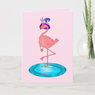 Cartão Em breve, com Flamingo
