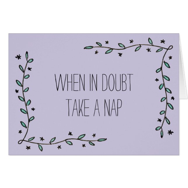 Cartão Em caso de dúvida, tome uma sesta (Frente Horizontal)