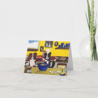 Cartão em der Weihnachtsbäckerei bei Familie Border Colli