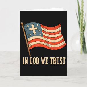 Cartão Em Deus Nós Confiamos Bandeira Americana Cruz Fé 4