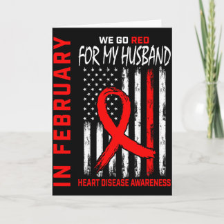 Cartão Em Fevereiro Usamos Vermelho Marido Doença Cardíac