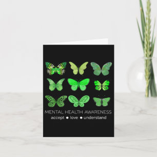 Cartão Em maio, Vestimos o Green Butterfly Mental Health 