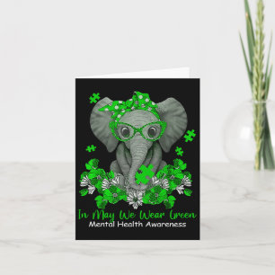 Cartão Em maio, Vestimos o Green Elephant Mental Health A