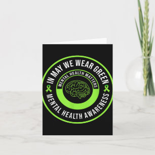 Cartão Em maio, Vestimos o Green Motivational Mental Heal