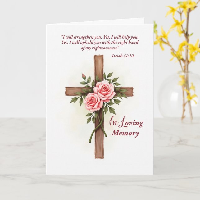 Cartão Em Memória Amorosa Cruz de Simpatia Religiosa (Flor Amarela)