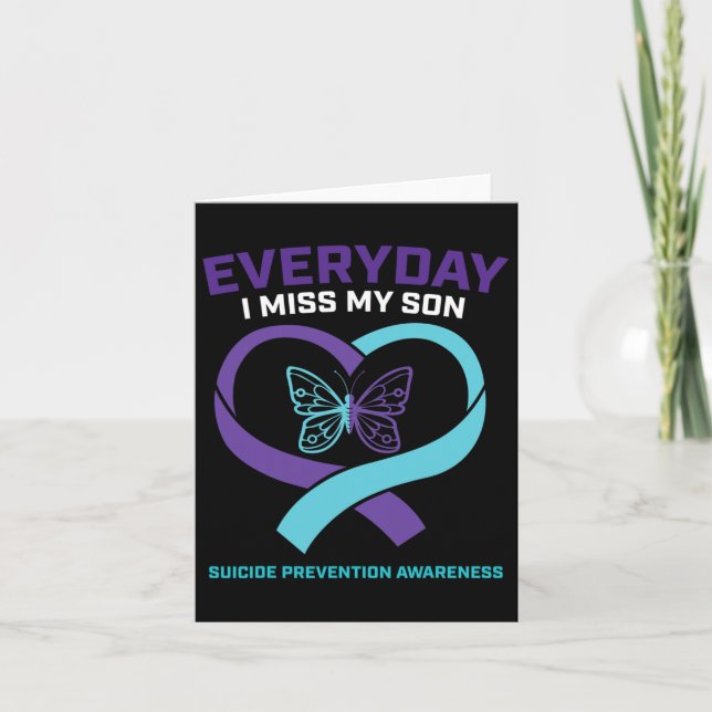 Cartão Em Memória Amorosa Filho Conscientização sobre Pre (Frente)