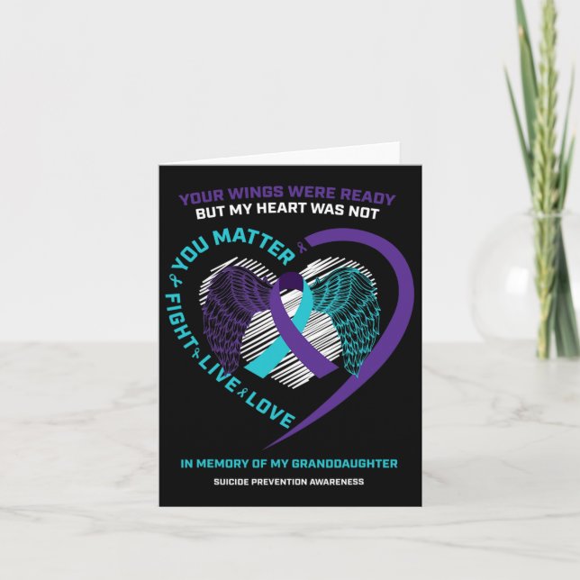 Cartão Em Memória Da Minha Neta Prevenção Suicida A (Frente)