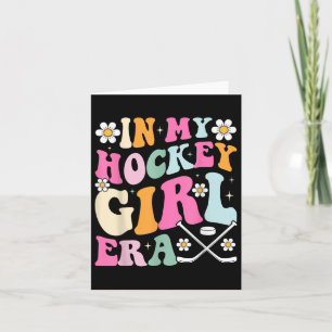 Cartão Em Minha Hockey Girl Era Vintage Game Day Groovy H