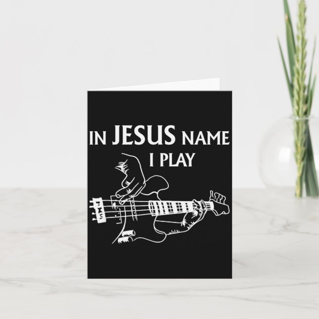 Cartão Em Nome de Jesus Eu To Co Guitarra Guitarrista Hom (Frente)