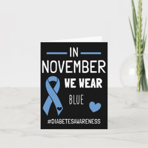 Cartão Em novembro Vestimos Diabetes Azul Tipo 1