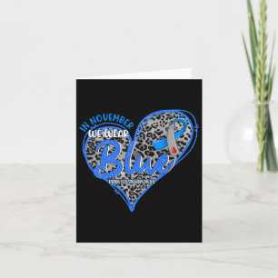 Cartão Em novembro Vestimos Diabetes Leopardo Azul