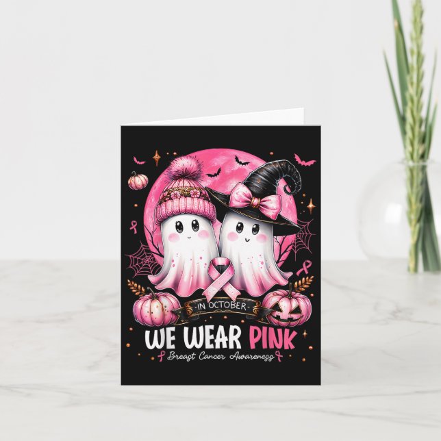 Cartão Em Outubro Nós Usamos Nk Fantasma Bruxa Câncer de  (Frente)