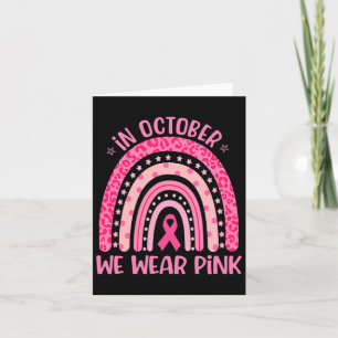 Cartão Em outubro Vestimos Cancer de peito rosa-boho-arco