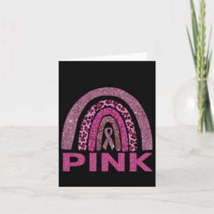 Cartão Em outubro, Vestimos Cancer rosa-arco-íris no