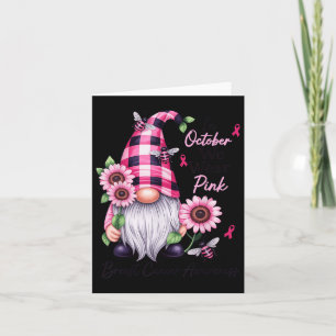 Cartão Em outubro Vestimos Gnomo Rosa Cancer Mama Awaren