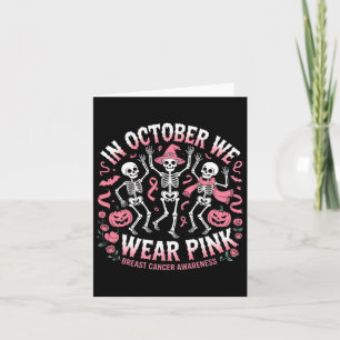 Cartão Em outubro Vestimos O Esqueleto Rosa De Halloween