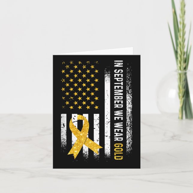 Cartão Em setembro Vestimos Bandeira Dourada de Fita Ca (Frente)