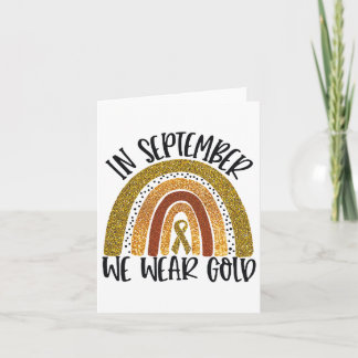 Cartão Em setembro Vestimos o Cancer Dourado da Infância 