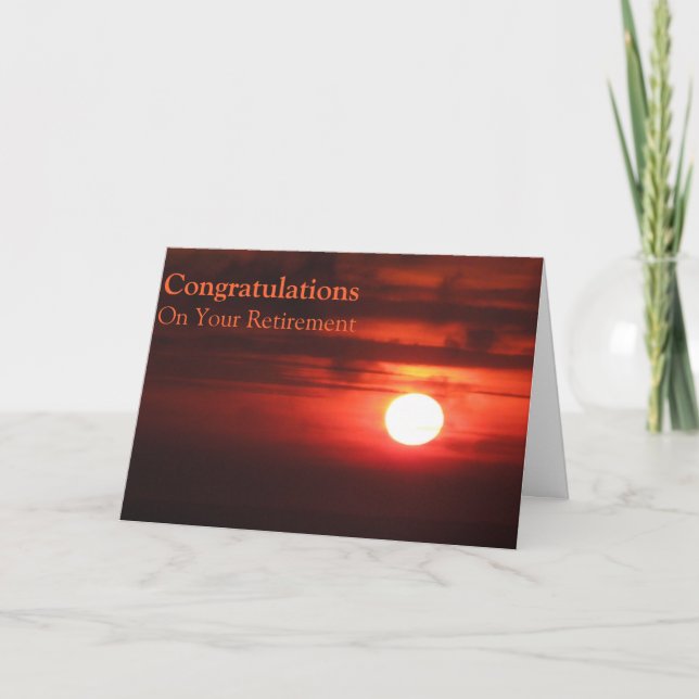 Cartão Em sua aposentadoria - por do sol impetuoso II (Frente)