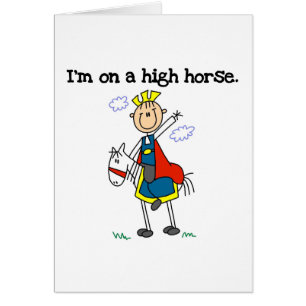 Cartão Em um cavalo alto