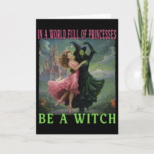 Cartão Em Um Cheio Mundial De Princesas Seja Um Bruxo Hal