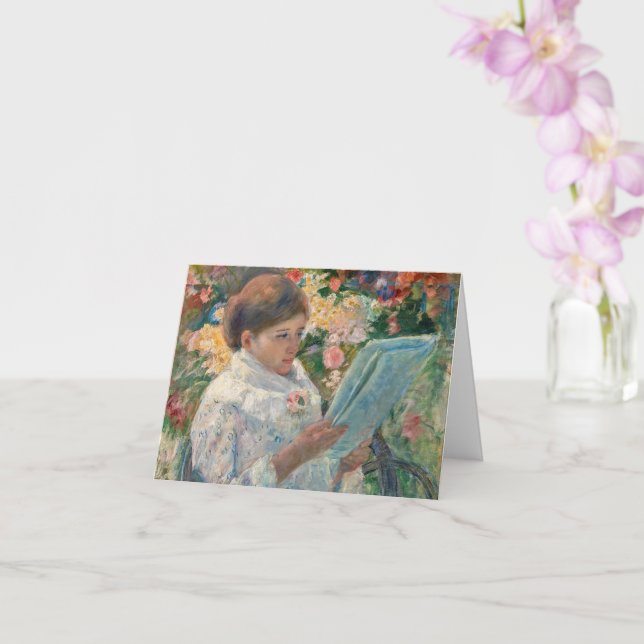 Cartão Em uma sacada por Mary Cassatt Dobrado (Orquídea)