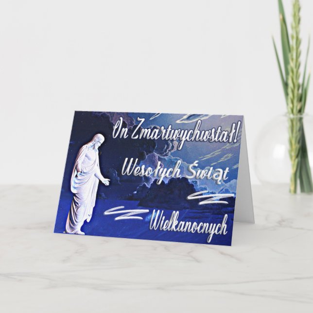 Cartão Em Zmartwywstał! - O kartka z de Wielkanocna (Frente)
