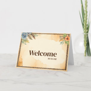 Cartão Embarcação Decorativa de Roda Floral com Boarder d