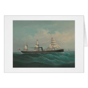 Cartão Embarcação do transporte a cidade de Rio de