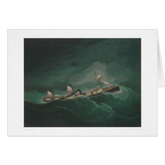 Cartão Embarcação do transporte… na tempestade (1261) (Frente Horizontal)