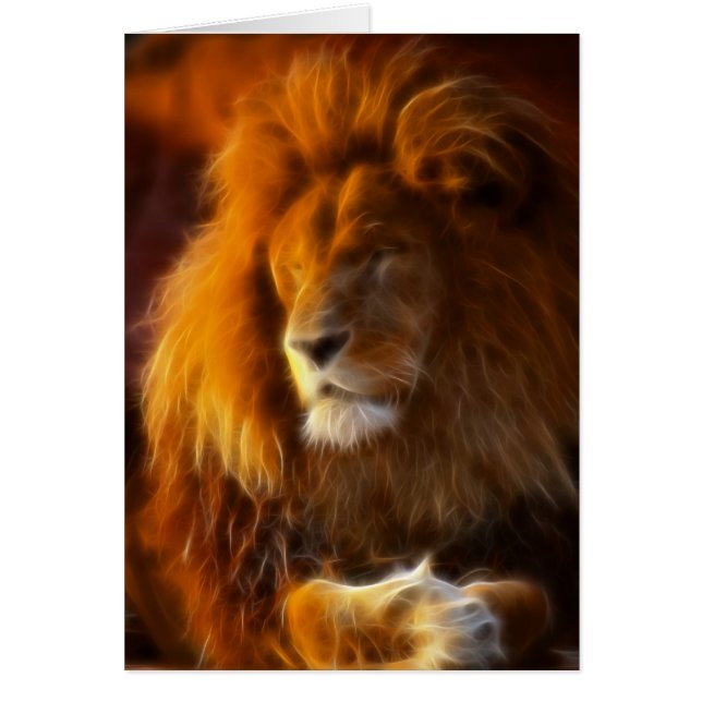 Cartão Embebendo acima o Sun, rei do leão da selva II (Frente)